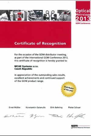 certifikat oceneni mcae systems 2013