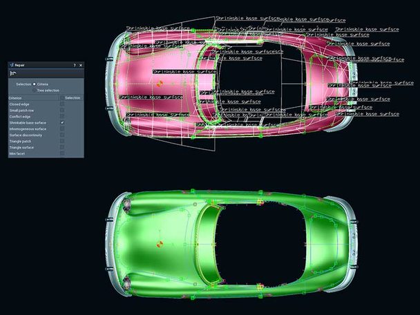 Automatická a ruční optimalizace kvality povrchových modelů CAD